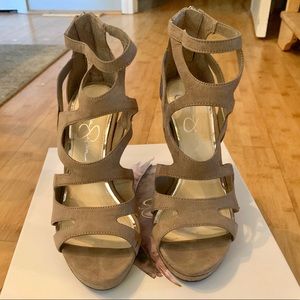 Jessica Simpson- Slater Taupe Strappy Wedge’s